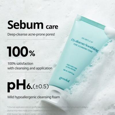 Spumă de Curățare Pori Calmanta cu Acid Hialuronic Heatleaf 150ml/5.07 fl.oz.