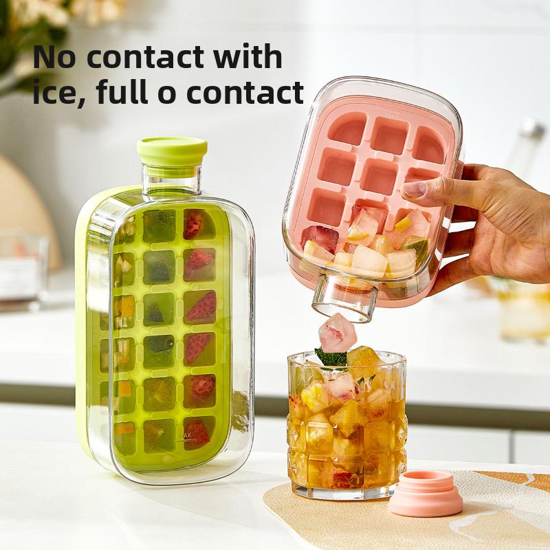 Ice Cube Mold Press Ice Maker With Lid, Food Grade Making Straw Dual-use Kettle, Press Ice Maker With Supplies