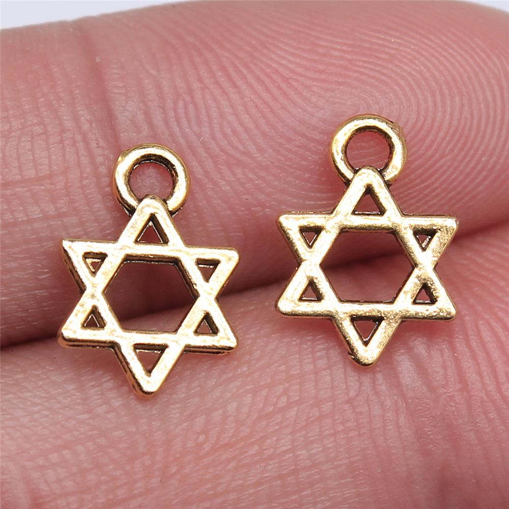 20pcs Hexagram Star Of David Charms Pendants For Bracelet Jewelry Making DIY Handmade Craft