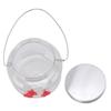 Hanging Bird Feeder 475ml Unique Red Flowers Design 3 Feeding Ports Wide Opening Easy Filling Bird
