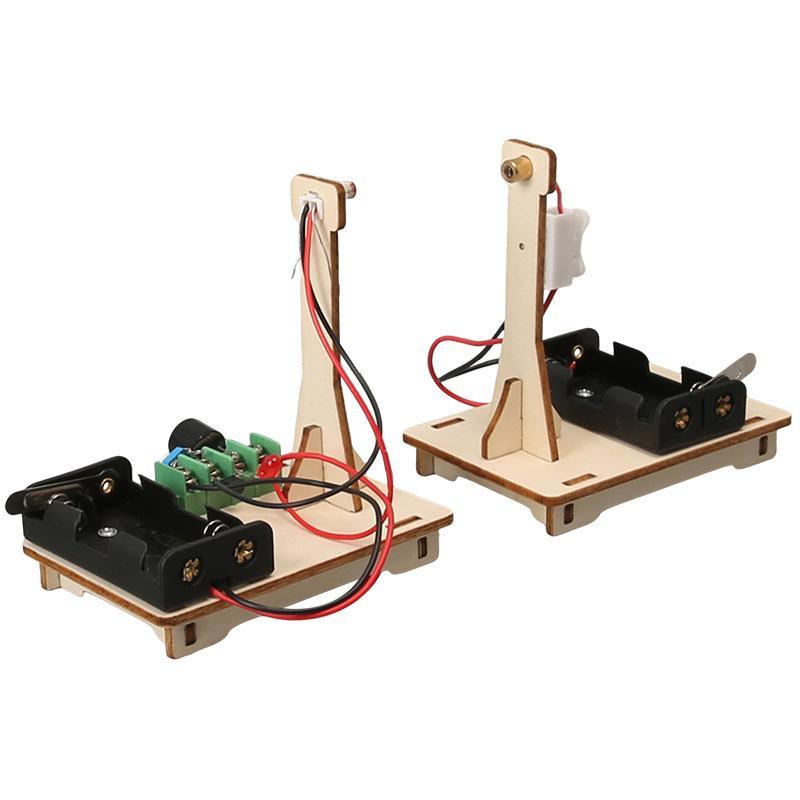 1 Set DIY Infrared Laser Alarm Teaching Model Light-Controlled Trigger STEM Toy for Student Physics Science Experiment