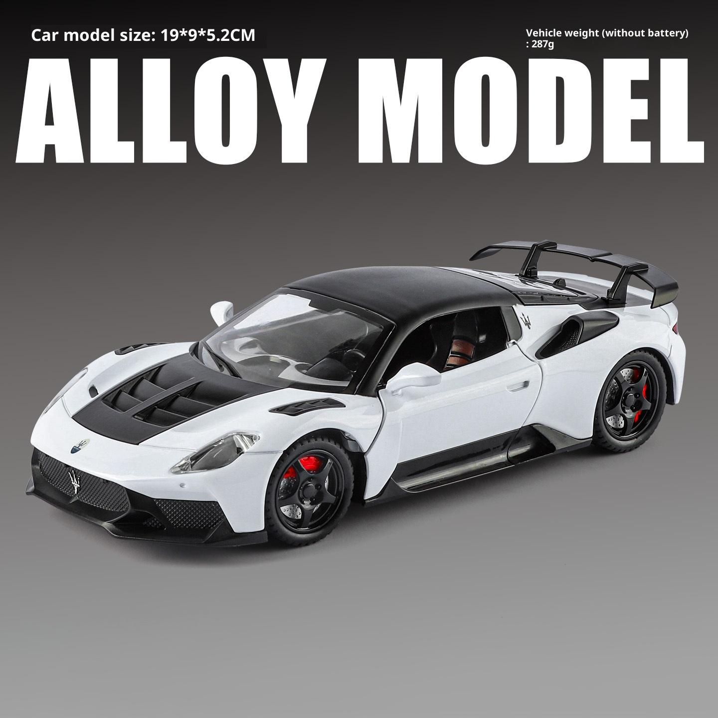 

1/24 Maserati GT2 Металлическая модель автомобиля Звук и свет Детская игрушечная машинка Литье под давлением Прочная и долговечная