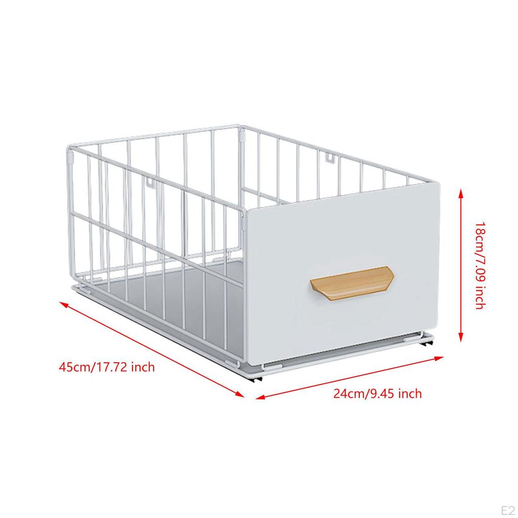 Pull Out Cabinet Organizer Guide Rail Design Expandable Sliding Drawer Pantry Storage Shelf for