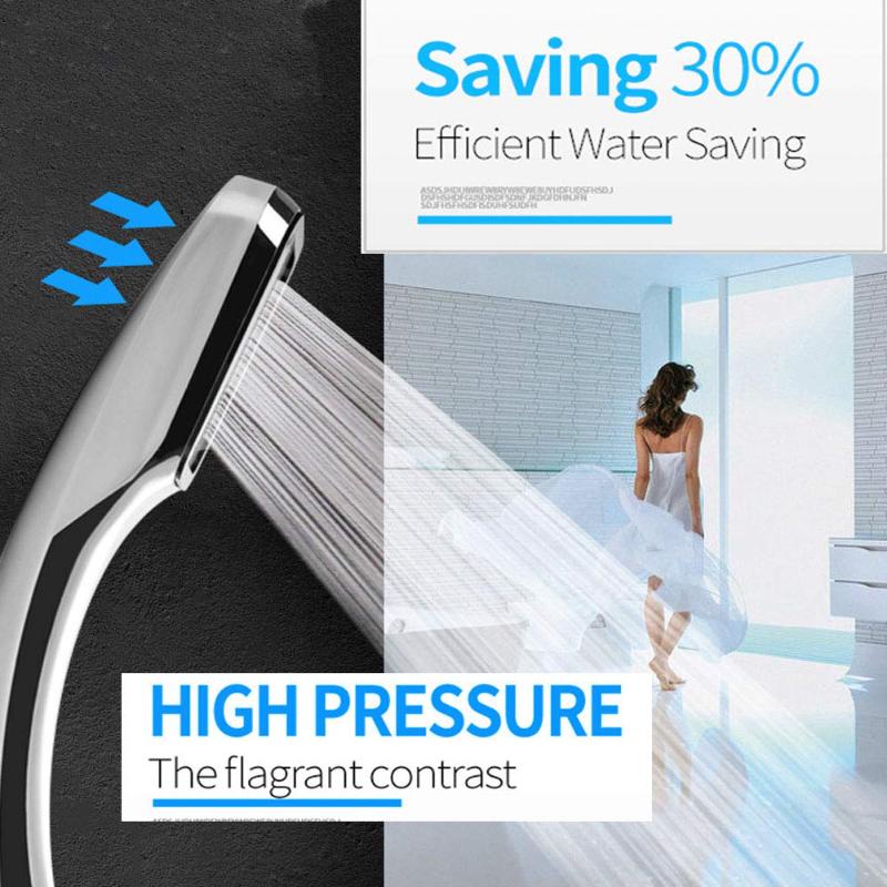 Square 300-hole High-pressure Rain Shower Nozzle Shower Head Water-saving Water Flow with Chrome-plated ABS Bathroom Accessories
