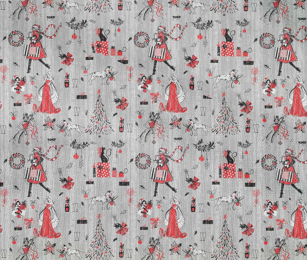 oneOone Cotton Flex Grey Stoff Jul Quilting Rekvisita Print Systoff By The Yard 40 tommer