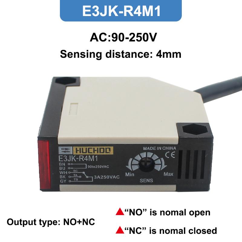4mm Sensing Distance E3JK-R4M1 DC12-24V / AC90-240V Infrared Sensor Mirror Reflection Feedback Induction Photoelectric Switch