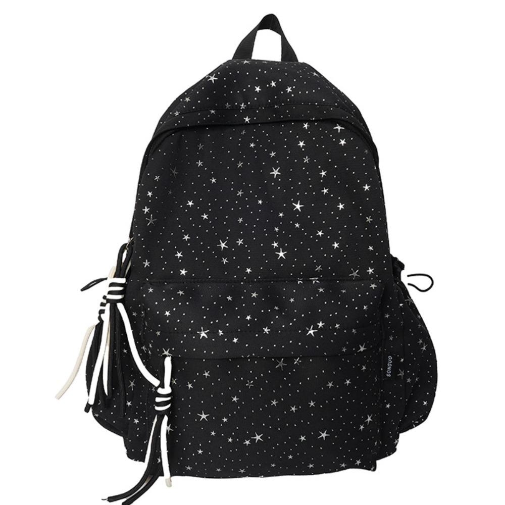 

Oxford Cloth Student School Bag Large Capacity Travel Rucksack Fashion Star Backpack Students чёрный