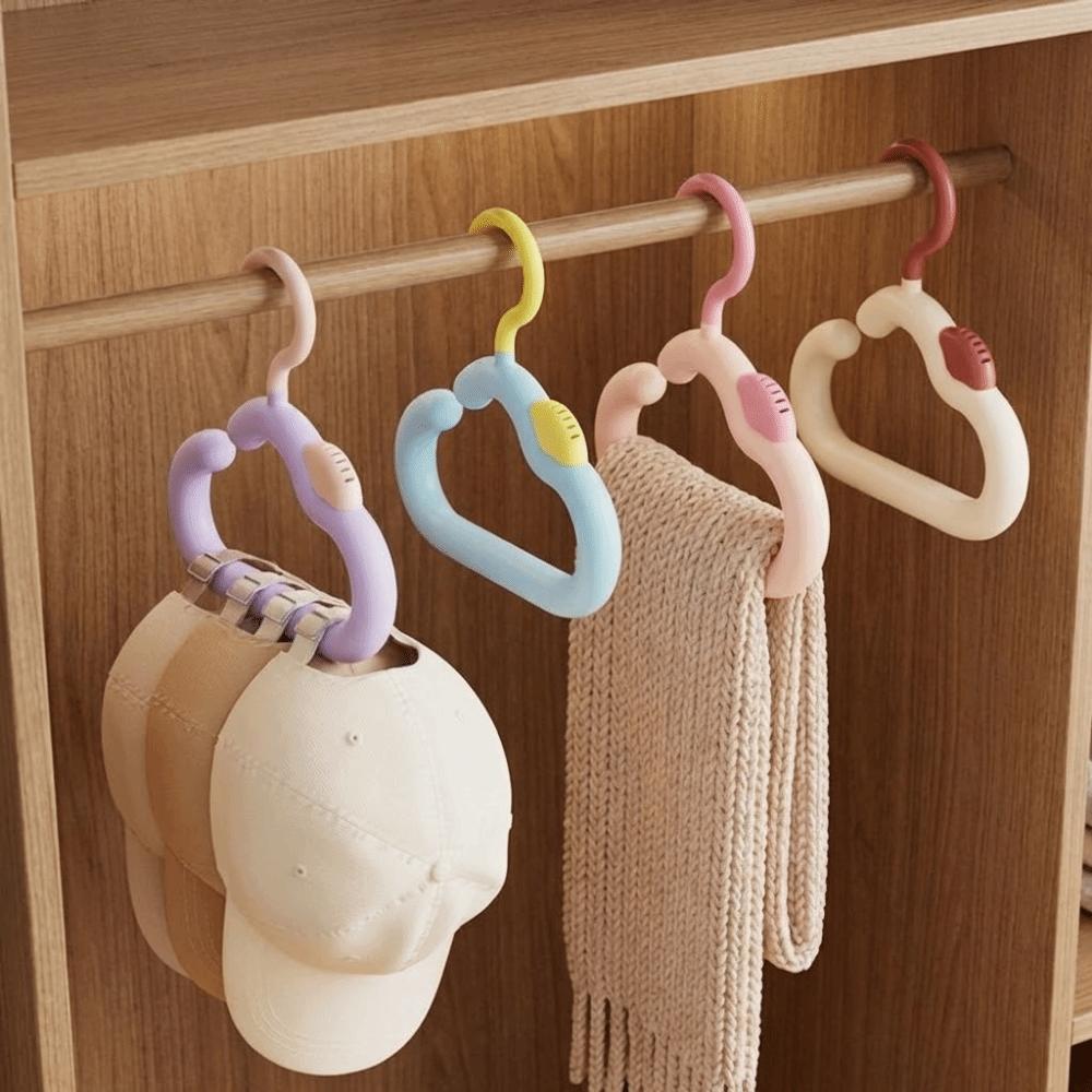 2PCS Dopamine Scarf Tie Hanger Colorful Bag Hanging Rack Space Saving Hat Storage Hanger Home Use