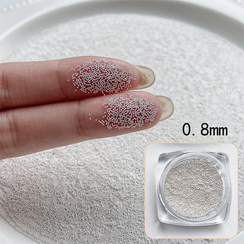 Mini Mixed Size Gold & Silver Steel Beads for Nail Art - Super Fine Round Metal Ornaments