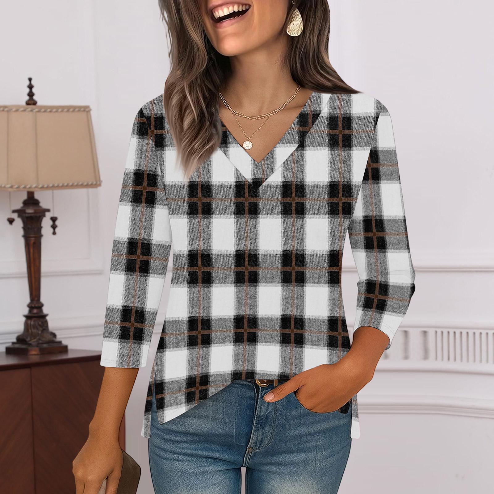 

Рубашки с рукавом 3/4 для женщин, футболки с принтом, блузки, повседневные базовые топы больших размеров, пуловеры XXL