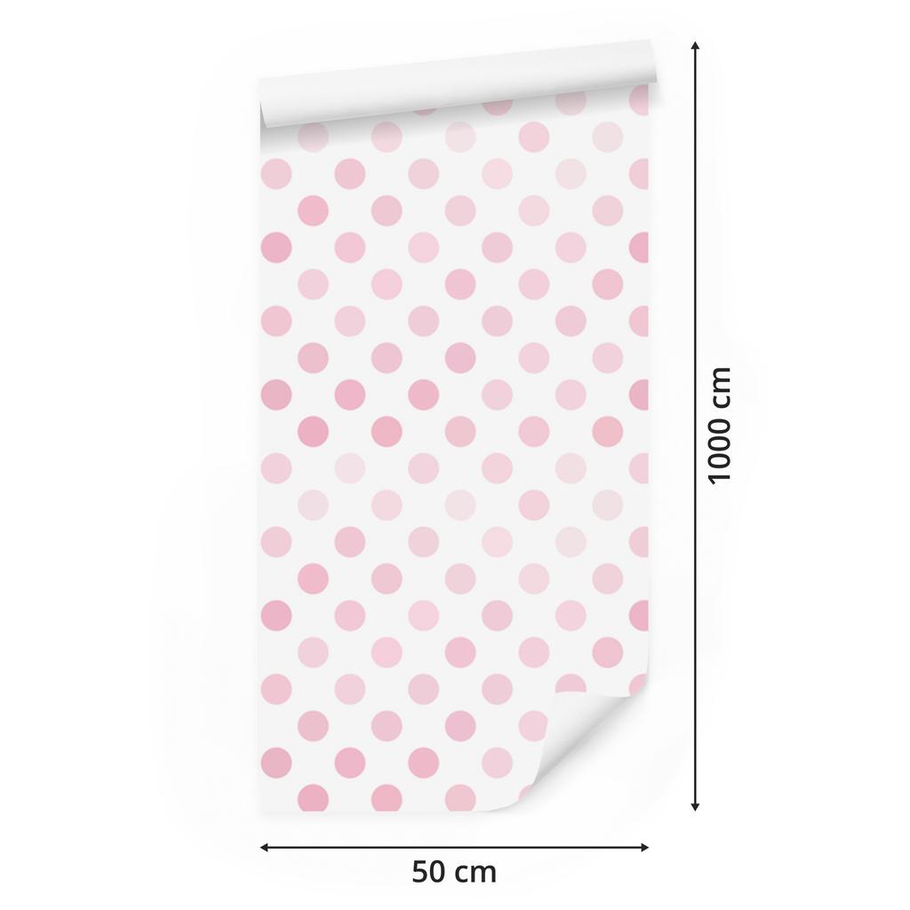 Pink Circles Wallpaper for Living Room and Bedroom 50x1000