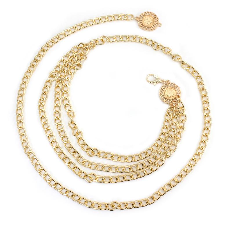 Metal waist chain, women's dress, ins style popular decorative chain, adjustable waist belt