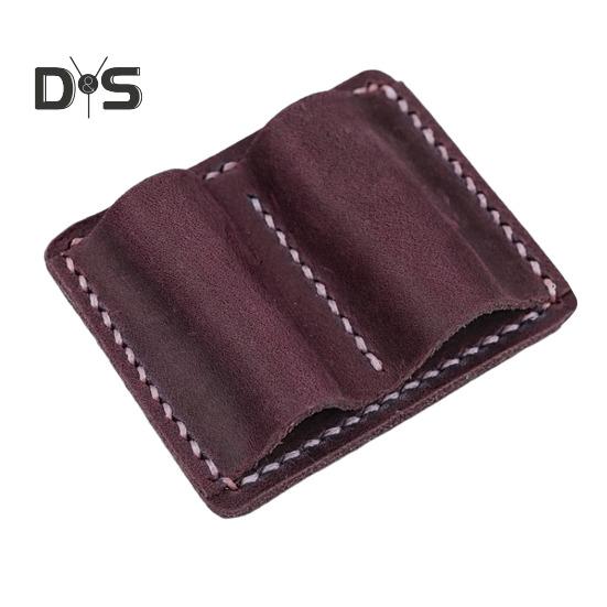 

Подставка для ручек из искусственной кожи ручной работы, двойная петля для ручек, практичный органайзер для ручек, сшитый вручную зажим для хранения ручек кофейный