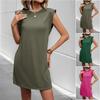 Summer Basic T-shirt Dress Amazon European and American Foreign Trade Women's Skirt New Sleeveless Short Skirt