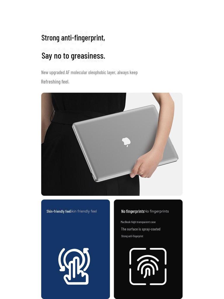 Biaz Şeffaf Kristal Koruyucu Kılıf MacBook Air M1 için (2020)