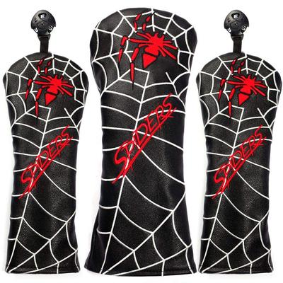 Golf Head Cover Driver Cover 1 Piece Wood FW Cover 2 Pieces Spider Conversion Doug Included Spiders Spider 3 Piece Set / (Black)