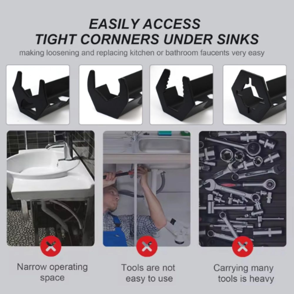 Double-End Plumbing Pipe Wrench Multi-Functional Faucet Wrench Sanitary Wrench  Kitchen Sink Repair