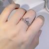 Bling Bling Romantic Princess Crown Zirconia White Gold Ring Female Wedding Engagement Fashion Jewelry Party Gift