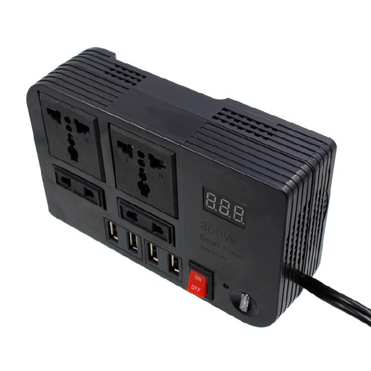 300W Car Power Inversor for DC 12V to AC 220V Converter Inversor Digital Display