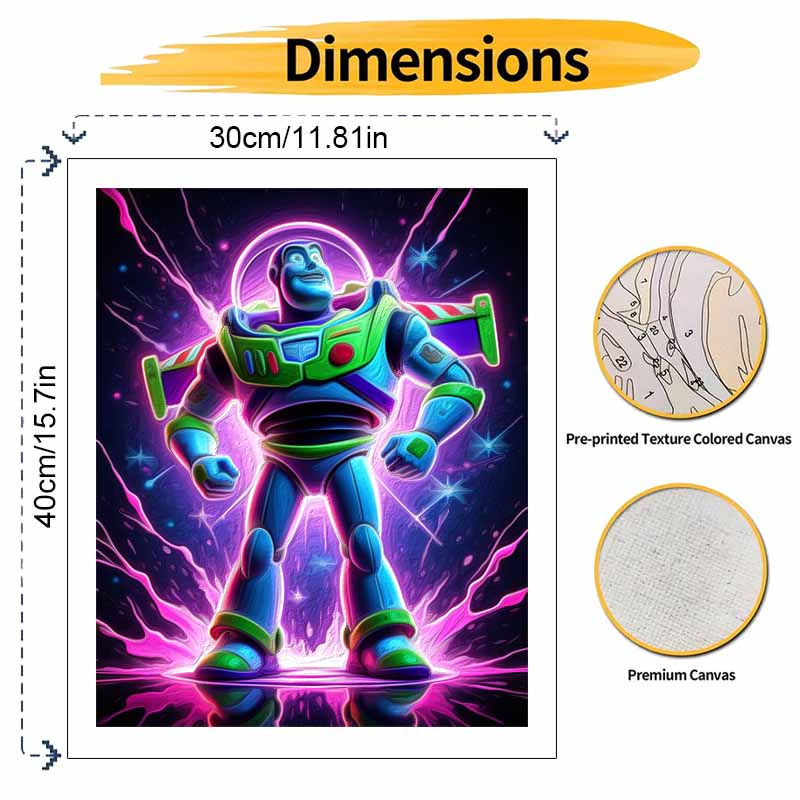 Disney Buzz Lightyear Oil Paint by Numbers Painting Kit Hand Painted Home Decor Gift