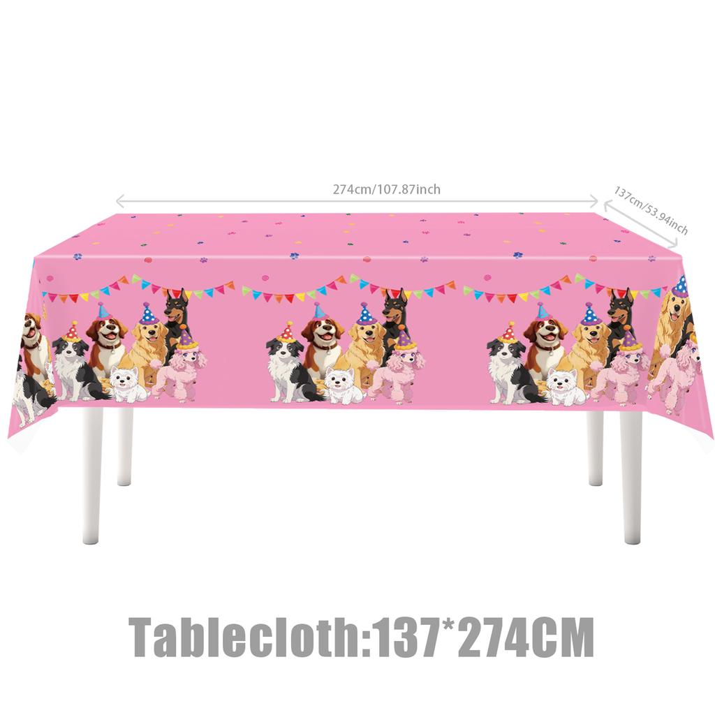 Cartoon Puppy Dog Birthday Party Decorations Supplie Celebration Party Disposable Banner Tablecloth Cup Plate Baby Shower Set