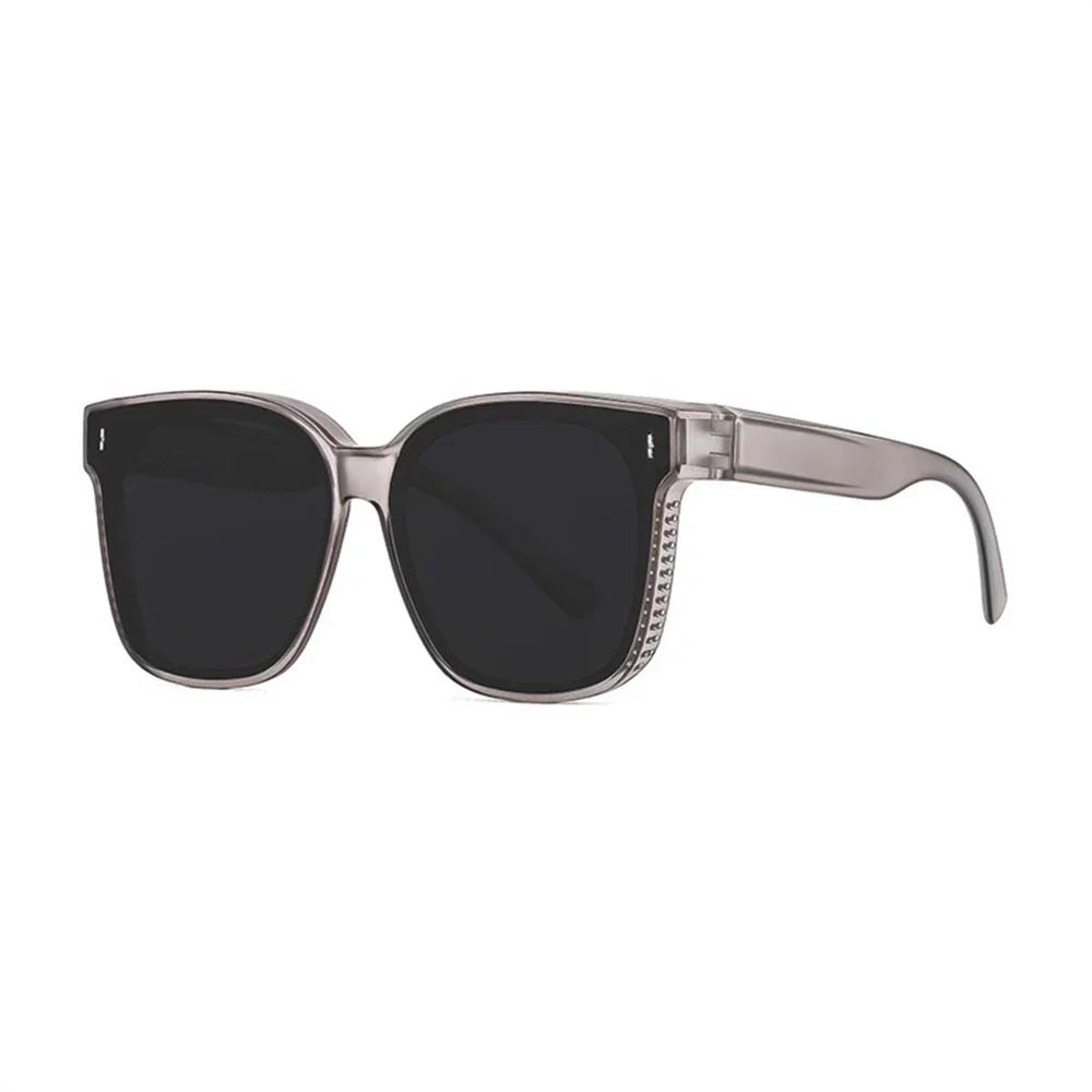 Driving Riding Shades UV Fit Over Sunglasses Polarized Sunglasses Square Frame Wrap Around Fit Over Sunglasses