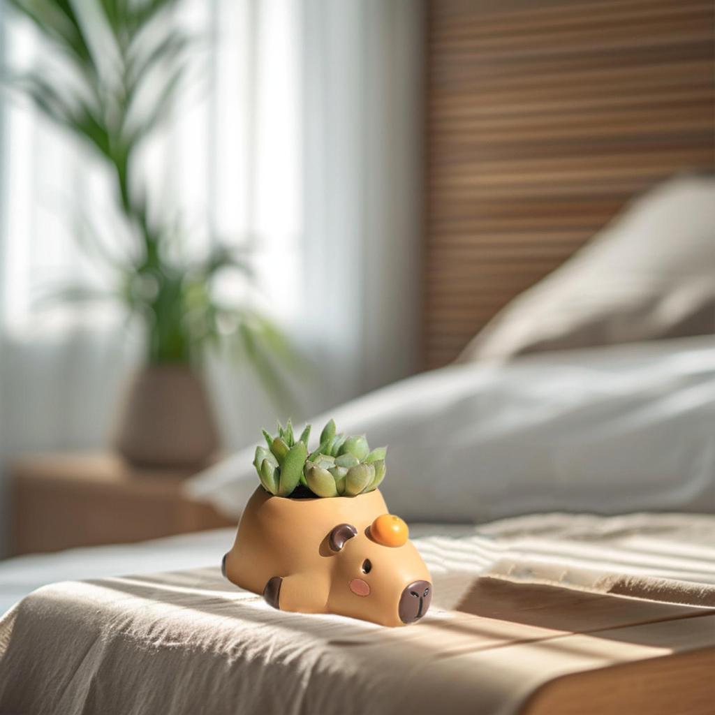 Small Capybara Flower Pot Flower Storage Container for Indoor Bedroom Home