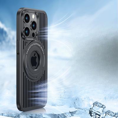 Applicable To Apple 16 Cooling Phone Case, Magnetic Attraction 15proMax Pull Rod Stand, IPhone14 Anti-drop Protective Case 13