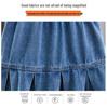 Girls' Korean Style Pleated Denim Skirt - Versatile Summer Fashion for Big Kids