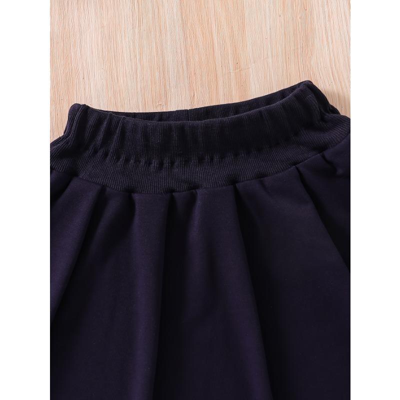 [Campus Style Set] Two-Piece Set: Young Girl's Campus Style | Short Loose Version Long-Sleeved Sweatshirt Jacket + Striped Pleated Skirt with Tie