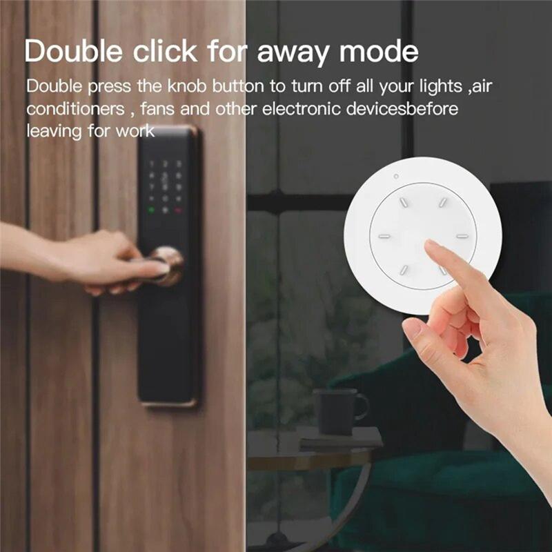 HHO-Tuya Zigbee Умная Поворотная Ручка Переключатель Беспроводная Кнопка Сцены Поворотный Диммер Связь Автоматизации Бытовой Техники Пульт Дистанционного Управления
