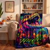 Fierce Dinosaur Custom Flannel Blankets Soft Warm Cozy Throws for Home Decor Holiday Gifts