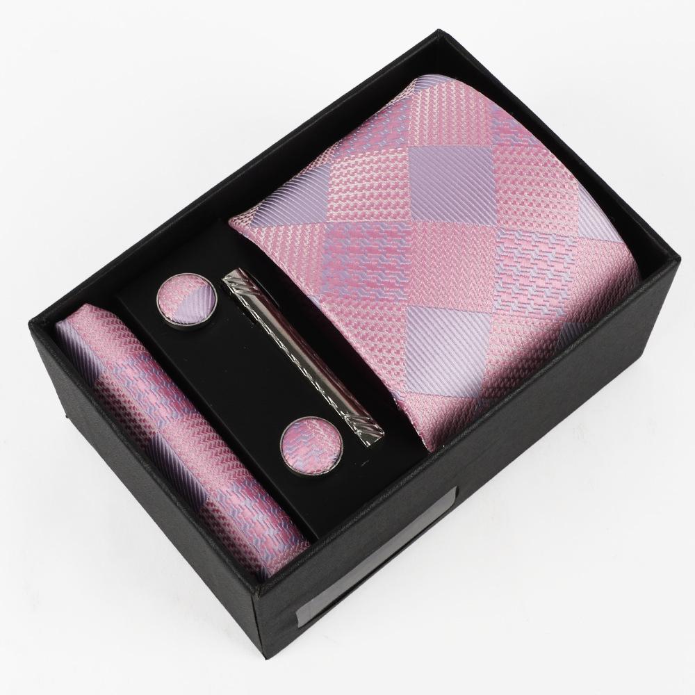 Men's Luxury Jacquard Embroidered Tie Gift Set with Custom Logo.