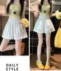 Korean Style Women's Lace Trim Elastic Waist Shorts - 2025 Summer Petite Casual Loose Slimming Wide Leg Pants