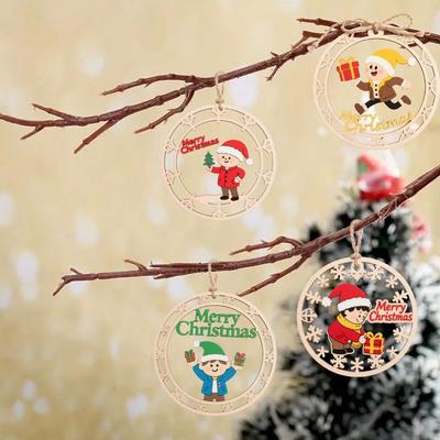 Home And Office Accent Santa Claus Decoration Wooden Christmas Ornament