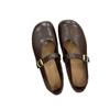 Retro round head flat bottom Mary Jane shoes women's 2025 autumn new versatile one-word strap single shoes with skirt ballet shoes