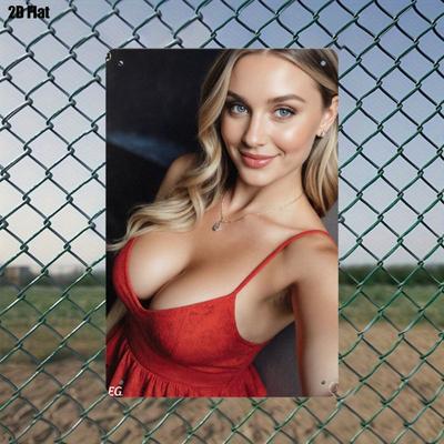 Christmas Pin-Up Girls Metal Sign, Office Gift Wall Decor 20x30cm