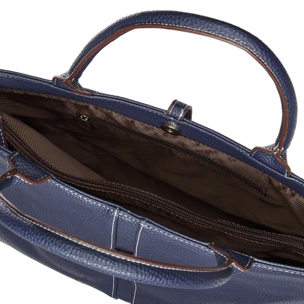 Espoir Simple Synthetic Leather Tote Bag [Rochelle] Vertical K12998-4 Navy
