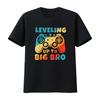 Leveling Up To Big Bro New Brother Funny Gamer Womens T Shirt Vintage Washed Stretched Breathable Top For Everyday Wear Soft