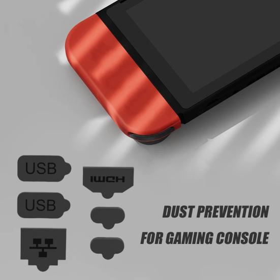 Silicone Dust Cover for Nintendo Switch 2 USB A/C LAN Port Dust Protector 6-In-1