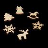 50Pcs Wooden DIY Christmas Tree Snowflake Star Hanging Ornaments Table Craft