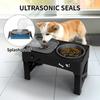 5 Adjustable Height for Different Needs 3 in 1 Pet Feeder Two Bowls One Lift Anti-upset High Neck Guard Slow Food Basin Pet Bowl