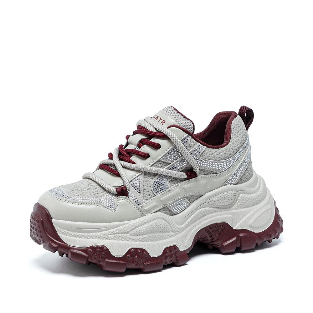 Spring New Super Fire Rhinestone Casual Sneakers Daddy Shoes Thick-soled Women's Shoes