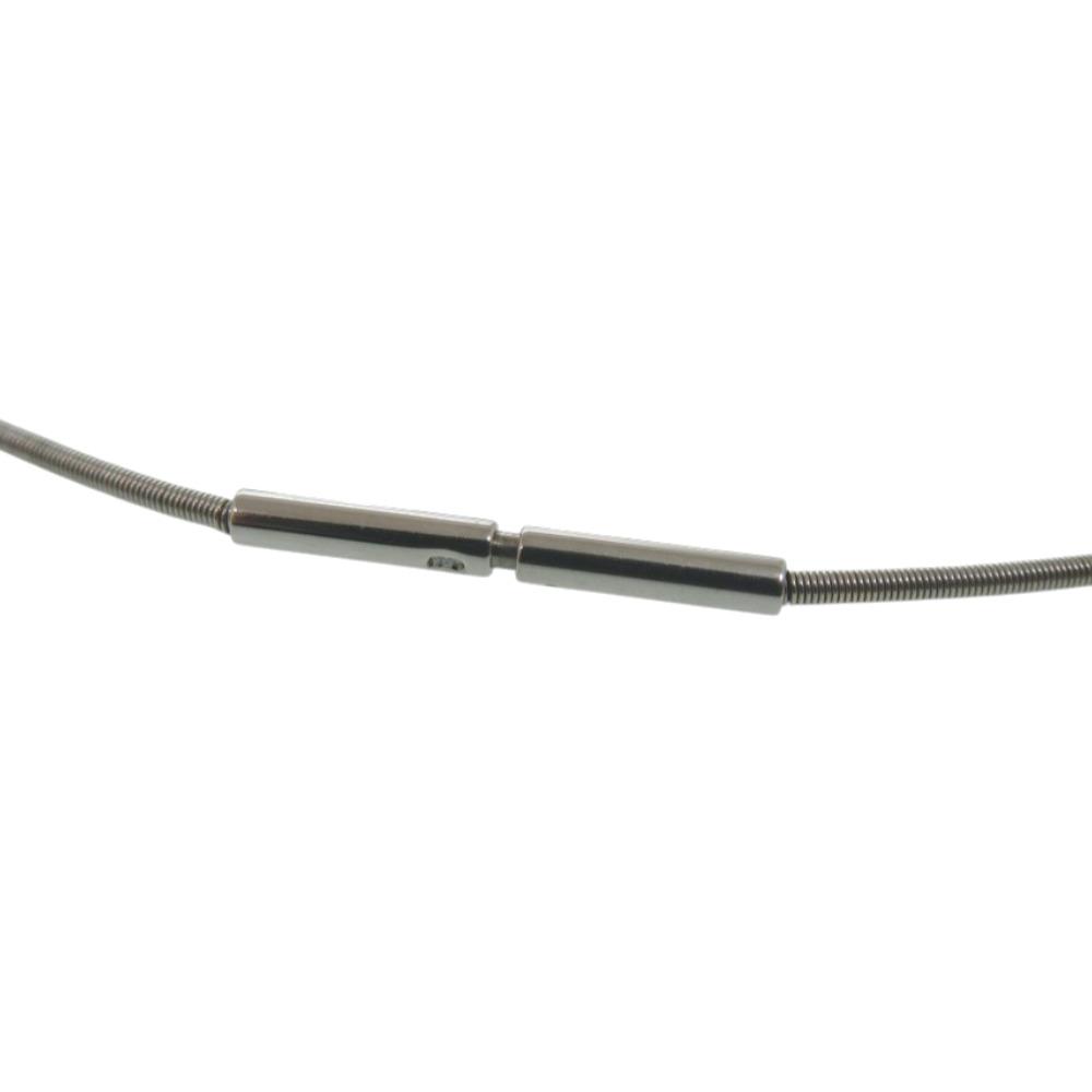 Used AUTHENTIC HERMES Cardue Ash H-cubeNecklace Silver Metal