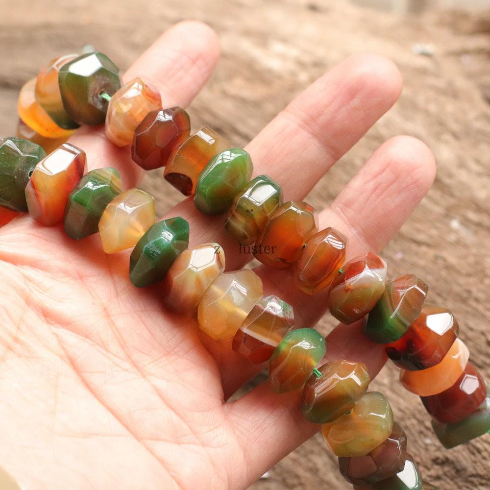 Handmade Natural Agate Faceted Octagonal Beads Necklace - Fashion Jewelry Accessory