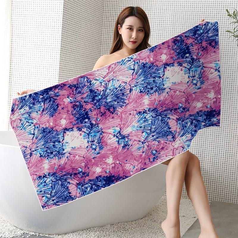 Ultrafine Microfiber Beach Towel Large Size Quick Dry Absorbent Digital Print Swim Cover Up Sun Protection Women Men Kids Pool Travel