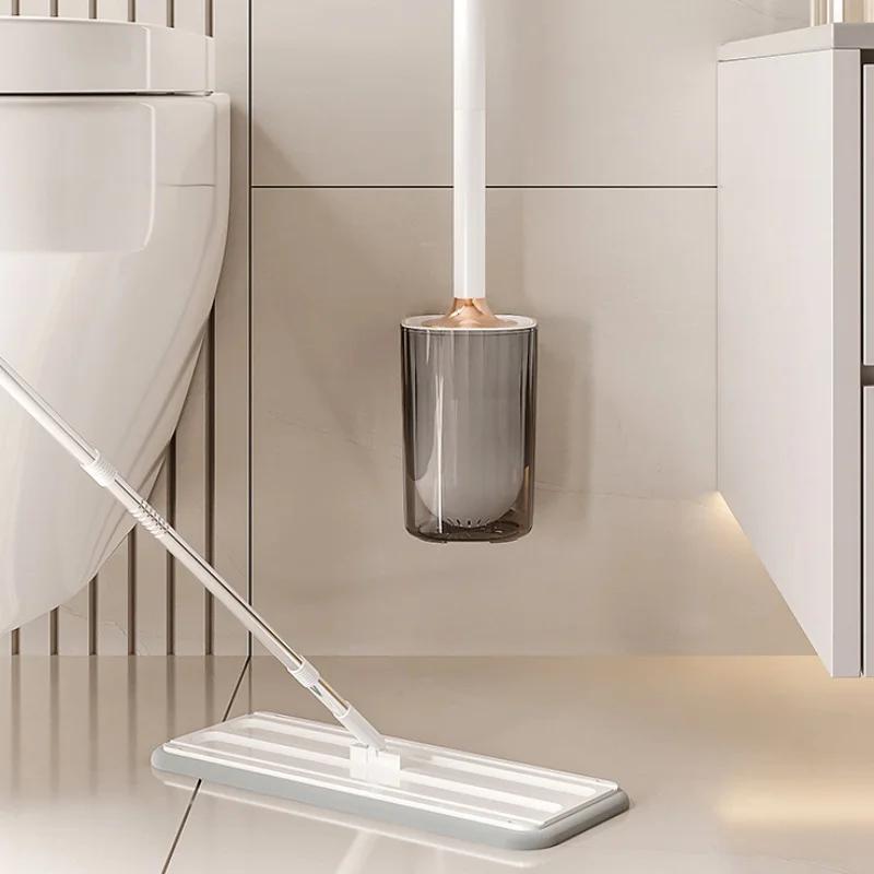 Household Toilet Brush with Holder Long Handled Wall Hanging Toilet Brush WC Cleaning Brush Bathroom Toilet Cleaning Tools