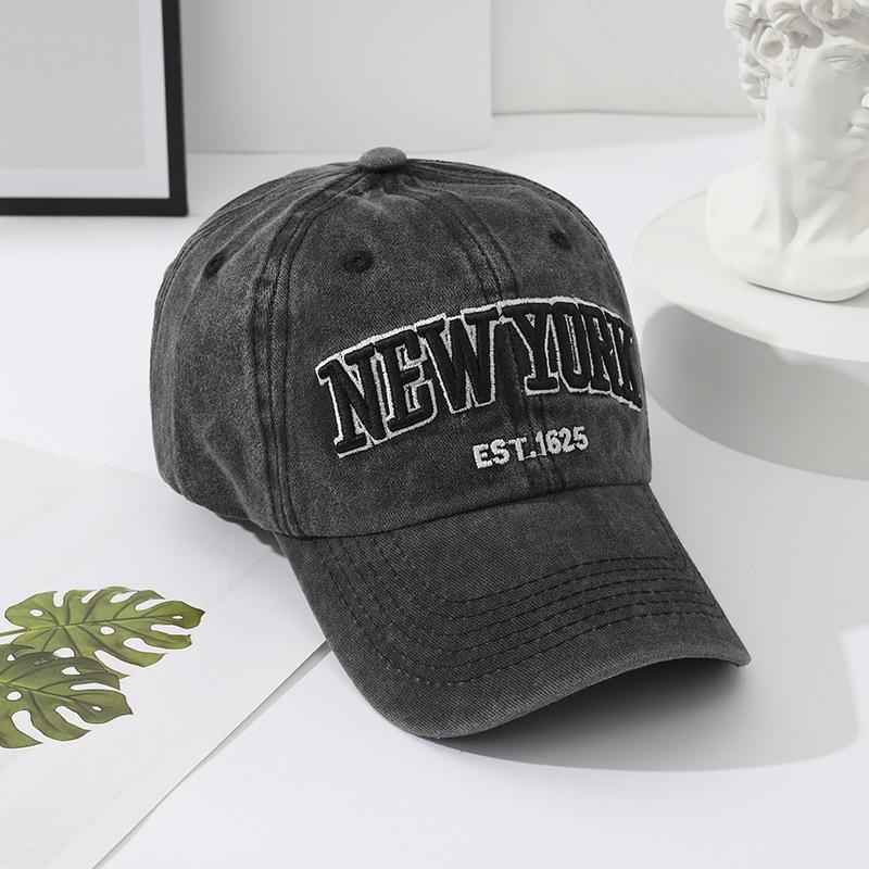 Trendy Women's Korean Denim Baseball Cap, Embroidered, Large Fit, Sun-Protection, Perfect for Spring & Summer.