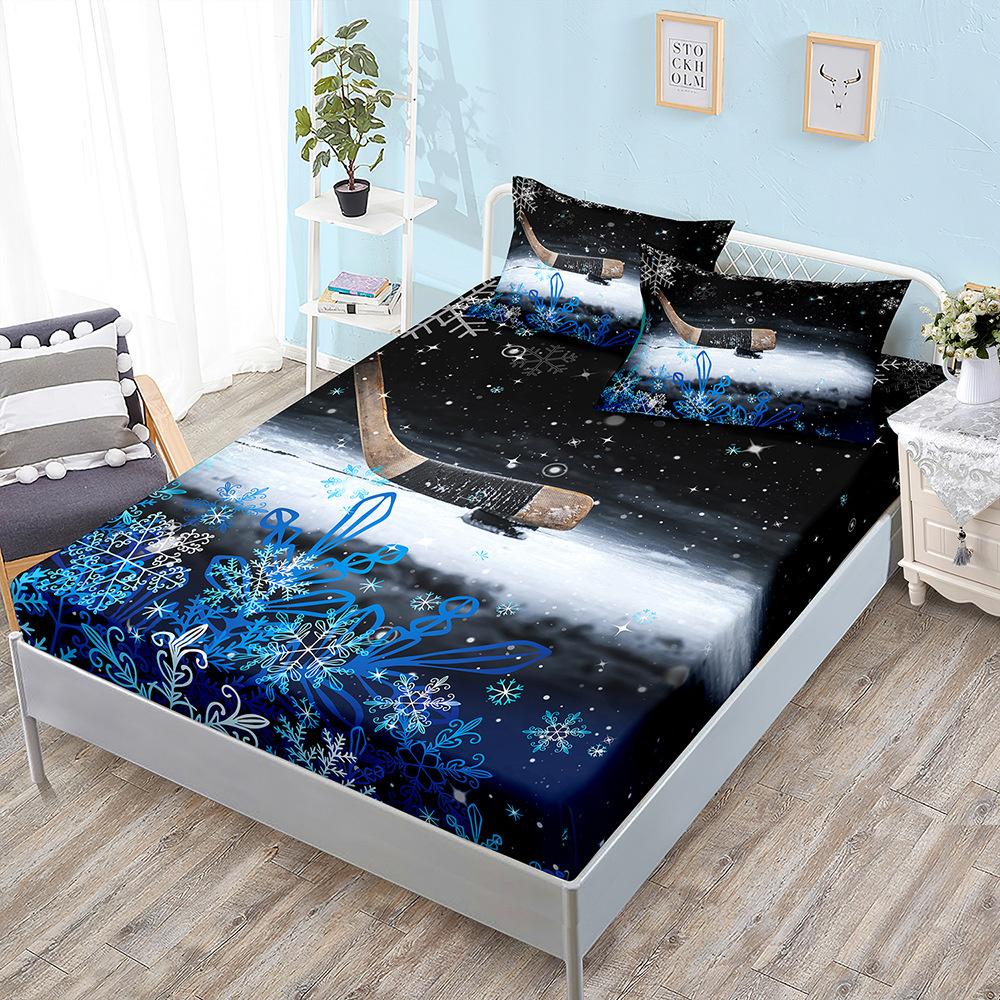 Basketball Boys Fitted Sheet Set Twin Full King Bed Fitted Sheets for Kids Teens Football Bed Set with Pillowcase Bedroom Decor