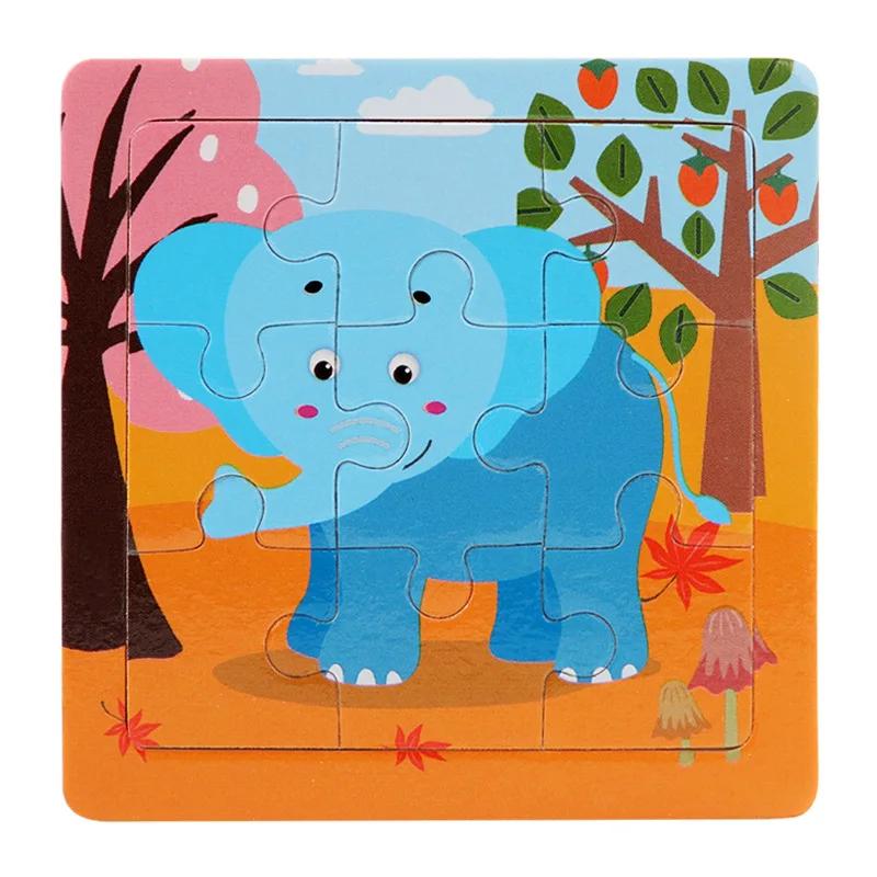 3D Puzzles Cartoon Animals Montessori Game Children Cognitive Jigsaw Puzzle Infant Playthings Educational Toys Ideal for Toddler
